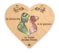 ZUKLA Confezione per regali in denaro per matrimonio - regalo di nozze in legno - Un'idea originale per regalare soldi - regalo di nozze - coppia