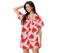 Zukmuk Madre e Figlia Pigiama Coordinato Manica Corta Top e Pantaloncini Set Famiglia Estate Pigiama Set per Mamma e Ragazza (Rosso Mamma, M)