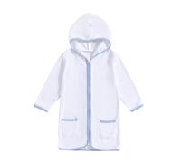 Zukmuk Ragazzi Ragazze Accappatoio con Cappuccio con Zip e Tasche Morbido Camicie da Notte a Maniche Lunghe Accappatoio Ragazzo Unisex in Misto Cotone Inverno (Blu, 5-6 Years)