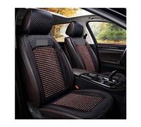 ZUKPHBWYWK Copri-Sedile Coprisedili per auto in bambù in pelle Tappetino Cuscino per sedile in perline di legno Summer Cool traspirante。 Coprisedili Auto(Nero,2 x Seat Covers)