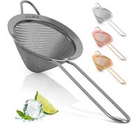 Zulay - Colino da cocktail a forma di cono efficace per cocktail, erbe da tè, caffè e bevande, filtro a rete fine, a prova di ruggine e ottimo come filtro da tè (nero)