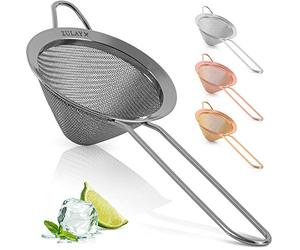 Zulay - Colino da cocktail a forma di cono efficace per cocktail, erbe da tè, caffè e bevande, filtro a rete fine, a prova di ruggine e ottimo come filtro da tè (nero)