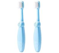 ZUMAHA 2 Pezzi spazzolino da Denti Blu per Bambini, spazzolino Manuale con setole morbide per sorrisi Luminosi e Denti e Gengive sani, spazzolino da Denti
