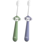 ZUMAHA Compatto Grazioso spazzolino da Denti con setole Extra morbide, spazzolini da Denti per Bambini da 1 a 10 Anni, Confezione da 2 spazzolini manuali confezionati singolarmente Ergonomico