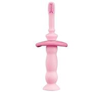 ZUMAHA Compatto Spazzolini Rosa per Bambini, spazzolino Manuale in Silicone Morbido per Proteggere Le Gengive sensibili, spazzolino Carino per Bambini da 1 a 3 Anni Ergonomico