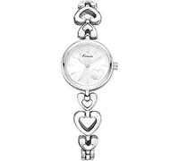 ZUMAHA Nuovo Orologio da donna con piccolo quadrante rotondo, orologio da polso con cinturino in metallo a forma di cuore, orologio al quarzo analogico minimalista bianco Orologio da polso