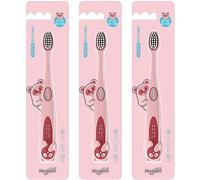 ZUMAHA Spazzolino da Denti per Bambini con setole morbide, spazzolino da Denti per Bambini dai 2 ai 12 Anni, Confezione da 3 spazzolini manuali per Denti e Gengive sani