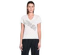 Zumba Fitness Oh-So-Comfy Burnout - Maglietta da Donna con Scollo a V, Bianco (Bianco/Azzurro), L