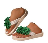 ZUMKEAY Sandali da donna Sandali e ciabatte da donna Scarpe basse da donna con fiore 3D Infradito da donna Applique Decor Leggero Outdoor Beach Scarpe estive piatte casual infradito pantofole, T3b