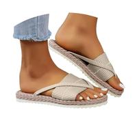 ZUMKEAY Sandali da donna Sandali e ciabatte da donna scarpe basse estive comode infradito eleganti supporto arco ortopedico traspirante scava fuori piattaforma pantofole da spiaggia, G5a Beige, 38 EU