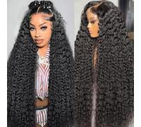 Zumuer Parrucche frontali in pizzo a onda profonda da 32 pollici 13x6 parrucca frontale con onda profonda per capelli umani parrucca frontale in pizzo 13x6 HD capelli umani pre pizzicati con capelli