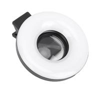 Zunate 15x Lenti Macro con Luce Ad Anello a LED, 28 LED da 3000K a 6500k Light di Riempimento, 5 Livelli di luminosità, per Fotografie per Smartphone Vlog Close Up Foto Registrazione