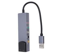 Zunate 6 in 1 Scheda Surround USB, Cavo Ottico a Fibra Ottica 7.1 SPDIF Anteriore/Microfono / 3,5 Mm/Bassi/Ottico Uscita in Fibra di Uscita Riduzione Del'adattamento della Scheda