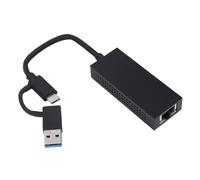 Zunate Adattatore da USB C a Ethernet, Doppia Porta USB Tipo C 2 in 1 da 2,5 Gbps a RJ45 Convertitore di Rete Esterno Cablato Custodia in Alluminio per Laptop