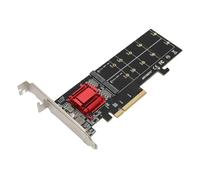Zunate Adattatore PCIe a Doppia unità NVMe M.2 |Scheda Biforcazione da 2 GB/s per SSD 2230-22110, ASM2812