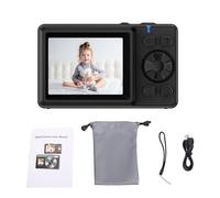 Zunate Camera Digitale 4K, Videocamera a Doppio Schermo VLOG da 48 MP con Display da 2,4 Pollici Zoom da 18x per Fotografia di Viaggio Portatile (BLACK)