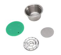 Zunate Capsula caffè Riutilizzabile in Acciaio Inossidabile per, Cialda caffè Ricaricabile con Coperchio in Silicone, Kit Tazza Filtro per Uso Alimentare con Cucchiaio e Pennello, Ecologico Monodose