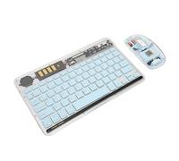 Zunate Combo Tastiera e Mouse Wireless, Tastiera Ergonomica, Mouse Cordless Regolabile a 4 DPI con Retroilluminazione a Colori, per Android, per Windows, per iOS (Blu)