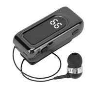 Zunate Cuffia Lavalier, Cuffia Stereo Auricolare Bluetooth 5.4 Auricolare Stereo Retrattile con Microfono ENC e Display di Alimentazione a LED, per gli Smartphone di Guida Aziendale (BLACK)