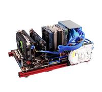 Zunate Custodia per Computer PC ATX per Scheda Madre ATX con Mini Telaio Aperto in Lega di Alluminio Fai-da-te, Telaio con Blocchi di Colore Nudo, Modulare Leggero e Impilabile, Supporto Alimentatore