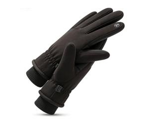 Zunate da Sci da Uomo Termici Antiscivolo Resistenti Al e All'acqua per il Freddo e la, Dito Touchscreen, Ideali per L'arrampicata su Sci, Dimensioni del Prodotto 9,7x4,2x0,4 Pollici (BLACK)