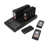 Zunate di Chiamata Wireless, 1 Trasmettitore e 18 Ricevitori Kit Cercapersone a Vibrazione con 999 Canali, Portata 30-100 M, per Ristorante Stazione Infermieri Clinica (EU)