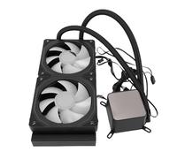 Zunate Dissipatore CPU a Liquido AIO, Ventole PWM ARGB con Schermo LCD da 2,2 Pollici per LGA 1700 1851 1200 115X AM5 AM4 PWM 1800 con Base in Rame Ad Alta Efficienza Sigillante di (BLACK)