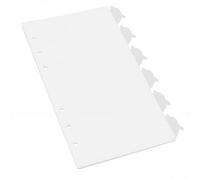 Zunate Divisore A6, Divisore per Pagine con Linguetta Delfino, per Notebook in Plastica PP con Resistente Agli Strappi Impermeabile, a Fogli Mobili per l'agenda dell'ufficio Scolastico (WHITE)