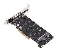 Zunate Doppia Scheda Adattatore PCIE X8 SSD M.2 NVMe |Convertitore per Disco Rigido M Key, 2 NVMe a Piena velocità da 32 Gbps, PCIE 3.0/4.0, Interfaccia Aggiornata per un Caricamento più Rapido dei