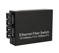 Zunate Fibra Media Converter, Tx1310nm SC Dual Fiber Single Mode 100Mbps Porta RJ45 per Ricetrasmettitore in Fibra Ottica, 10 100Base TX a 100Base FX, Fino a 25 Km (Spina UE)