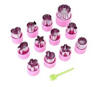 Zunate Innovativo Set di Stampi per Tagliare Biscotti da 12 Pezzi con Coperchio a Pressione Adatto Alle Mani per un Uso Semplice Nella Pasticceria e Nell'arte Alimentare (PURPLE)