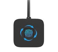 Zunate Lettore di Impronte Digitali USB, Scanner di Impronte Digitali Biometrico con Riconoscimento Rapido a 360 Gradi per Wins 10 11, con Cavo di Prolunga da 5 Piedi, Supporto per (BLACK)