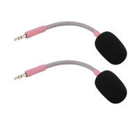 Zunate Microfono con Cuffia Antivento da 3,5 Mm da 2 Pezzi per Barracuda X, Microfono di Ricambio Placcato Oro per gli Appassionati di Giochi (PINK)