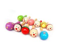 Zunate Mini Maracas in Legno per Neonati |Piccolo Giocattolo a Sonaglino a Percussione per la Coordinazione Occhio-mano, Esercizio di Presa per Bambini Dal Design Colorato e Sicuro in Legno Massello,