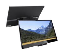 Zunate Monitor Portatile, Display per Computer FHD da 15,6 con Staffa Pieghevole, Altoparlanti Stereo, Estensore Schermo HDMI USB C per Proiezione Laptop OS X