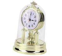 Zunate Orologio da Tavolo in Plastica Dorato Silenzioso Arredamento Retrò | Movimento al quarzo silenzioso, design europeo, decorazione ornamentale per mensole, dimensioni compatte e leggere