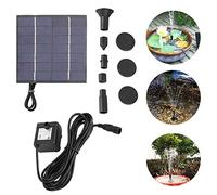 Zunate Pompa per Fontana Solare Sommergibile da 1,4 W |Kit Acqua per Vasca per Uccelli con Pannello a 5 Teste per Laghetto da Giardino