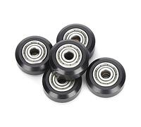 Zunate Puleggia in Pom da 5 Pezzi, 625zz con Cuscinetti a Rulli Rotondi Passivi da 24 Mm, per Tutte Le Stampanti 3D Fai da Te (Nero)