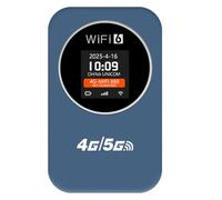 Zunate Router Hotspot Mobile WiFi6, Dispositivo Hotspot WiFi Portatile con Display LCD, Supporta la Crittografia WPA / WPA2, Collega 10 Dispositivi, per le attività di Viaggio (BLUE)