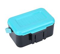 Zunate Scatola per Esche da Pesca in Plastica ABS Custodia Portatile Durevole a 2 Scomparti per Vermi con Clip per Esche Lombrichi Vive Tackle Carrier