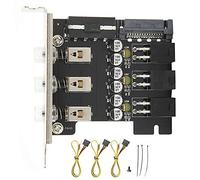 Zunate Scheda di Espansione da PCI-e a USB a 3 Porte, Adattatore Controller Hub USB PCI-e Switching Multi- Supporto unità Ottica 80 Mm Mezza Altezza Chassis HTPC per PC Desktop