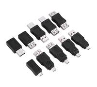 Zunate Set adattatori USB 2.0 10 in 1, adattatori USB 2.0 multipli Set connettori convertitore adattatore micro/mini maschio femmina, Plug and Play