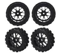 Zunate Set di Pneumatici per Auto RC con Motivo a Stella del Set da Strada |Ruote con a 14 Fori in Scala 1/10 per Colpi Cingolati Assiali