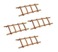 Zunate Set di Scale in Rattan in Miniatura 4 Confezioni 20x10x1 Cm Scaletta Robusta Realizzata a Mano per Decorazioni per Case delle Bambole, Paesaggi Succulenti, Composizioni di Fiori Secchi,