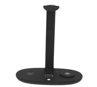 Zunate Supporto per Cuffie con Caricabatterie Wireless da 15 W |4 In 1 Charging Station For, IWatch, Earbuds (BLACK)