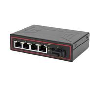 Zunate Switch Ethernet Industriale, 1 Porta SFP e 4 Porte RJ45 Convertitore Multimediale in Fibra Ethernet da 10 100 Mbps con Porta in Fibra Hot Swappable, per Funzionamento in Rete