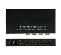 Zunate Switch Multimediale in Fibra SFP, Switch Gigabit Ethernet con 4 Porte Ottiche 2 Porte Elettriche, Trasmissione Efficiente Lo Switch in Fibra Ethernet Supporta più Protocolli