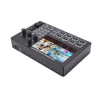 Zunate Switcher Video HDMI, Schermo da 5 Pollici Switcher per Streaming in Tempo Reale a 4 Canali con 30 Effetti di Transizione e Controllo PTZ per Streaming Live e Produzione (Spina europea)