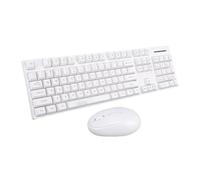 Zunate Tastiera da Gioco Meccanica Wireless, Combinazione Tastiera e Mouse 2.4G 104 Tasti con Design del Layout dei Tasti Alto e Basso Anti Sbiadimento per PC (WHITE)