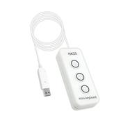 Zunate Tastiera di programmazione USB cablata, 3 tasti con punti Braille e cavo USB da 2 metri Tastiera macro taglia, copia e incolla per più combinazioni di tasti Personalizzata per PC (HK33UW